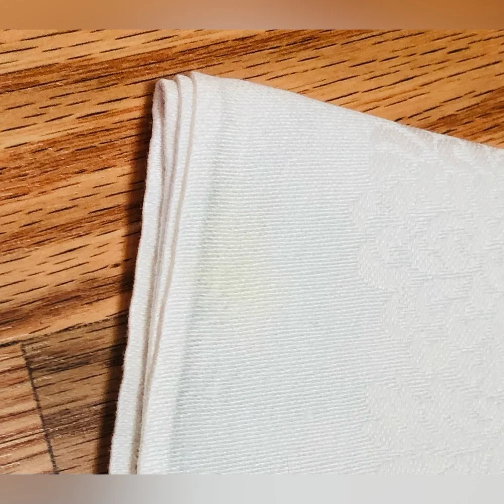 NEW 12 All Pure Irish Linen Dinner Napkins White Regal Crown Damask Floral 22